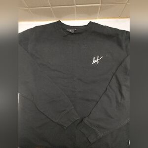 HUF Black Crewneck Sweatshirt with White Script Logo Men's Medium